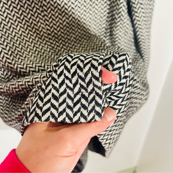 NEW Anine Bing Fishbone Blazer Black Off-White Relaxed Fit Preppy Academia Wool - Picture 5 of 10